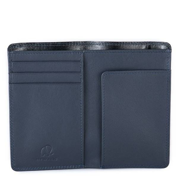 Mywalit Portafoglio da uomo bicolore Mini Doppio Scomparto Nero-Blu Liquidazione
