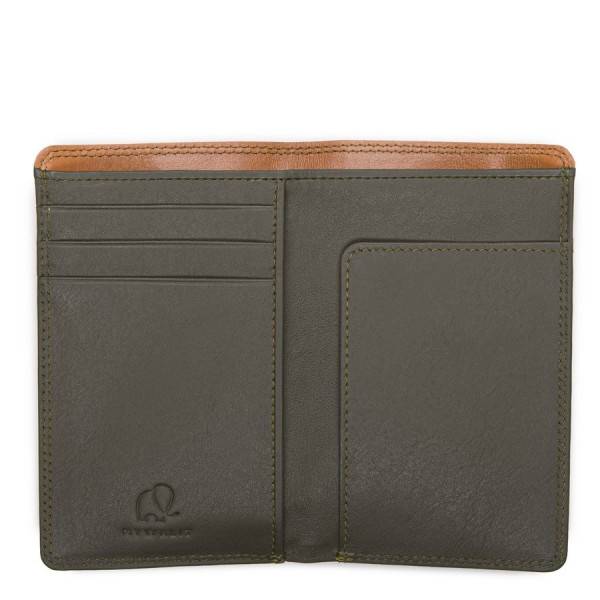 Mywalit Portafoglio da uomo bicolore Mini Doppio Scomparto Marrone-Oliva Comprane uno, ottenene uno gratis