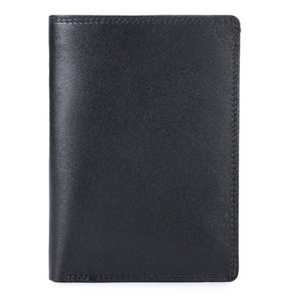 Mywalit Portafoglio Verticale bicolore da Uomo Doppio Scomparto Nero-Blu