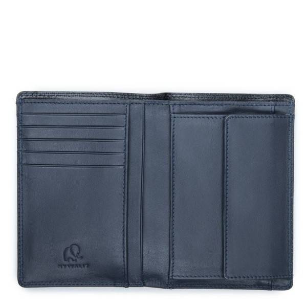 Mywalit Portafoglio Verticale bicolore da Uomo Doppio Scomparto Nero-Blu Offerte giornaliere
