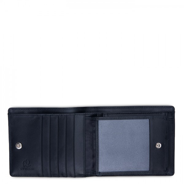 Mywalit Portafoglio da uomo grande con lente e protezione RFID Nappa Nero Italia
