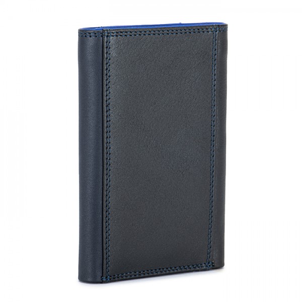 Mywalit Portafoglio da uomo Tri-fold con zip Nappa Midnight Nuovo