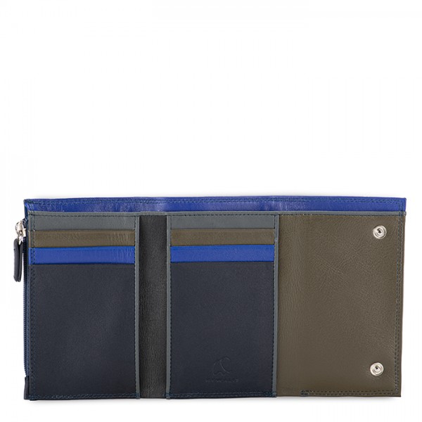 Mywalit Portafoglio da uomo Tri-fold con zip Nappa Midnight Nuovo