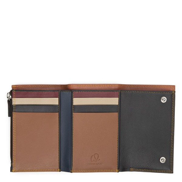 Mywalit Portafoglio da uomo Tri-fold con zip Nappa Bosco Qualità