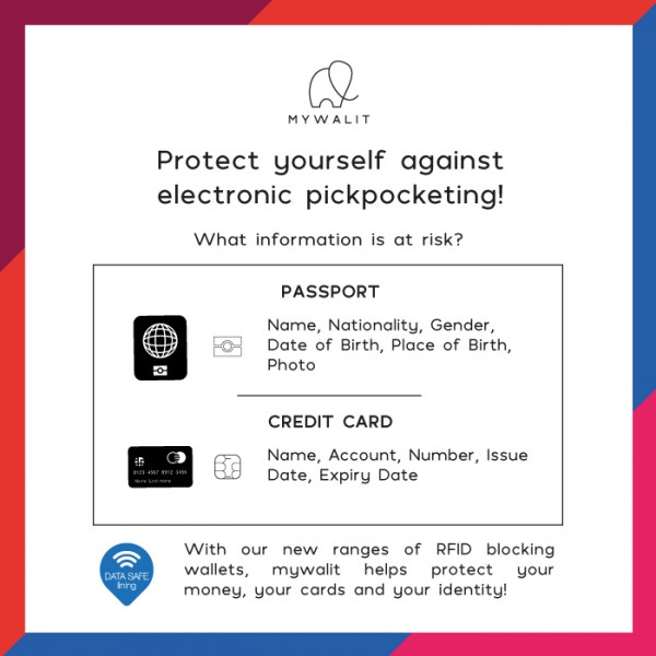Mywalit Portafoglio da uomo Tri-fold con zip e tecnologia RFID Nappa Nero Vendita