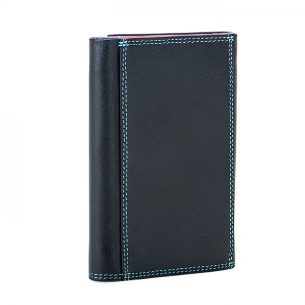 Mywalit Portafoglio da uomo Tri-fold con zip Nappa Black Pace Promozione