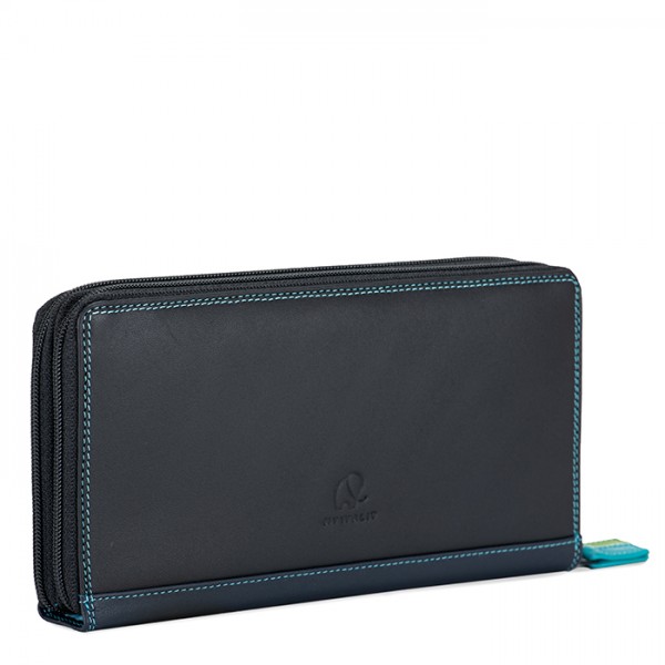 Mywalit Portafoglio con doppia zip grande Black Pace Outlet