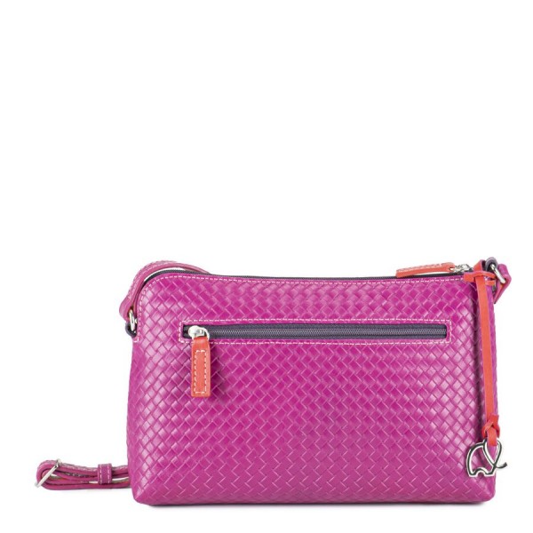 Mywalit Borsa a Tracolla Piccola Linea Embossed Nappa Sangria Multi