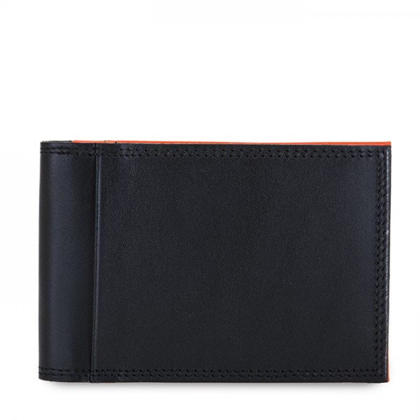 Mywalit Portafoglio da uomo Bi-fold con Portacarte Nero-Arancione