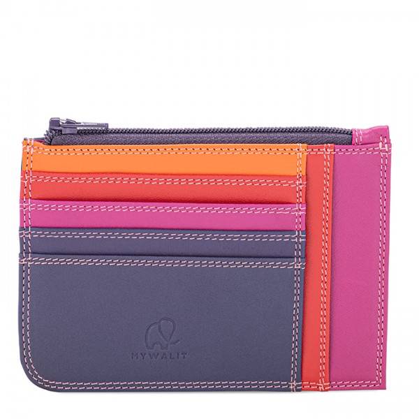 Mywalit Porta carte di credito slim con portamonete Sangria Multi