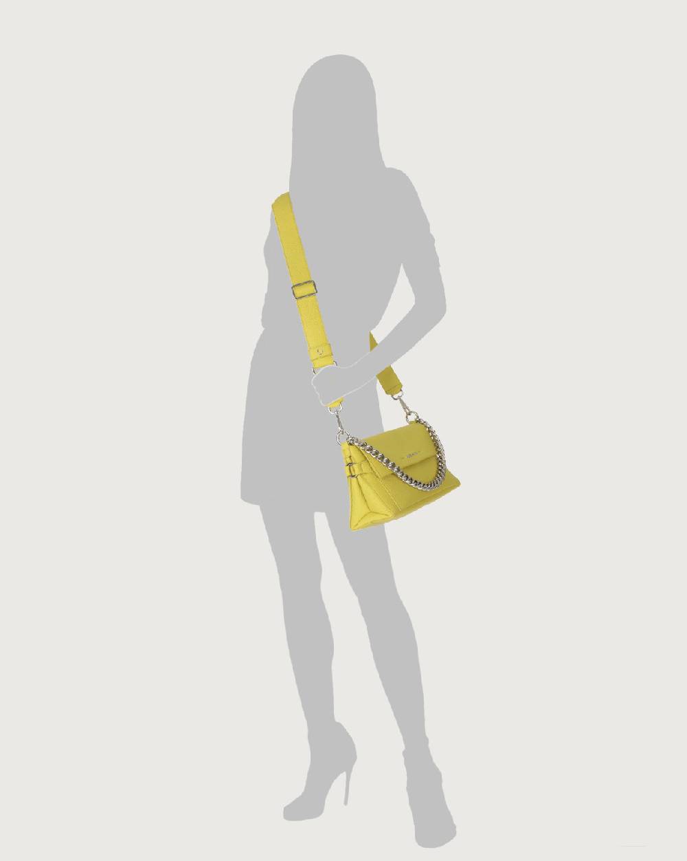 Orciani Borsa a spalla Missy Longuette Soft in pelle con catena e tracolla Sottocosto