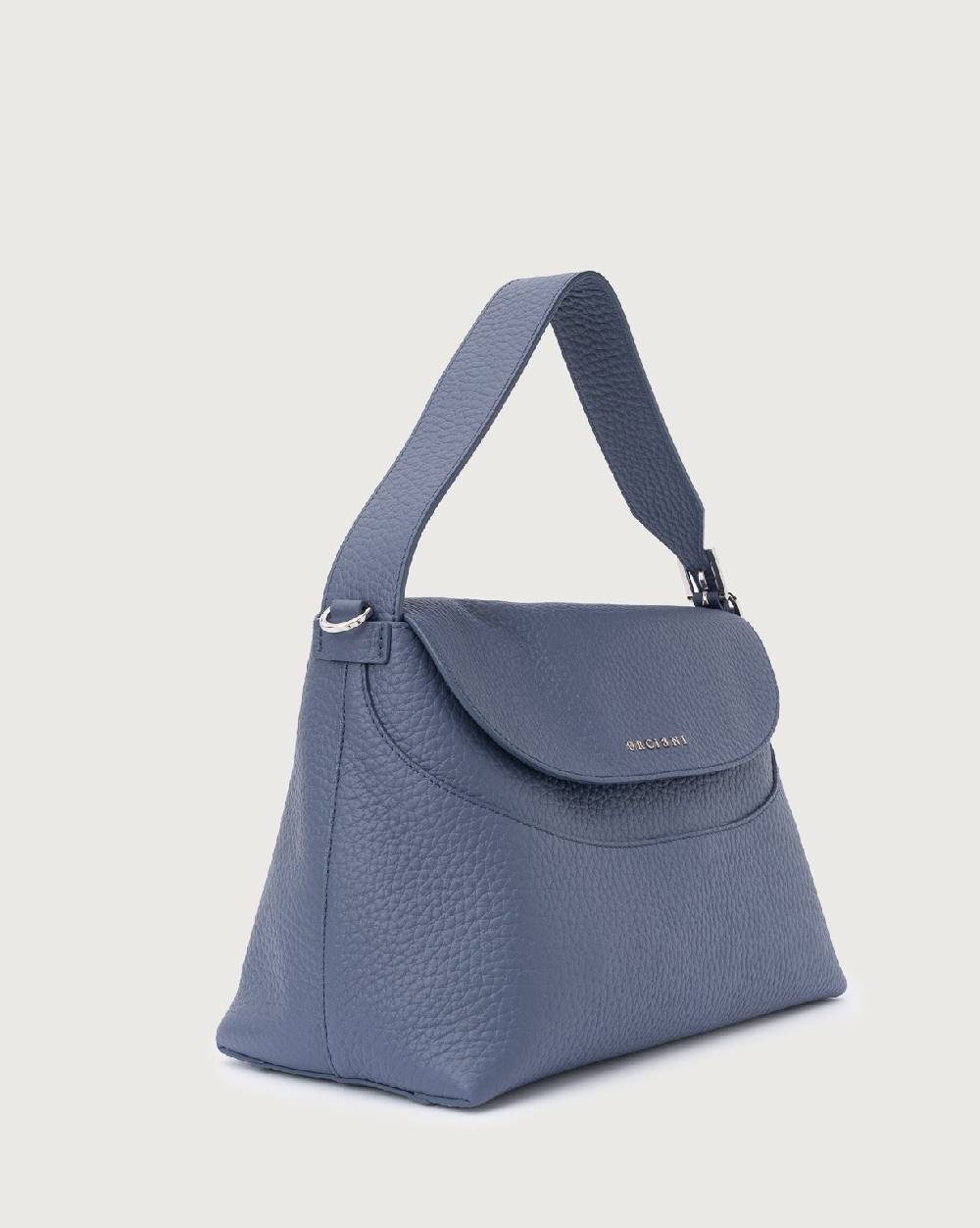 Orciani Borsa a spalla Nana Soft in pelle martellata con tracolla Outlet