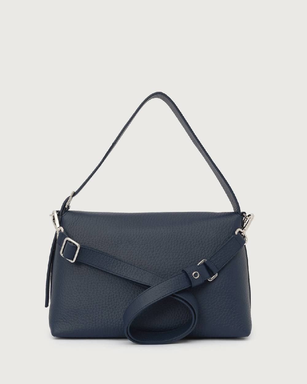 Orciani Borsa a spalla Nana Soft in pelle martellata con tracolla Vendita Calda