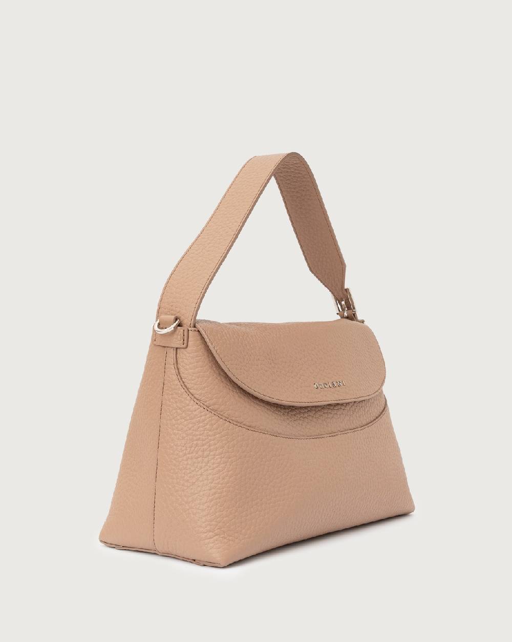 Orciani Borsa a spalla Nana Soft in pelle martellata con tracolla Saldi Di Fabbrica