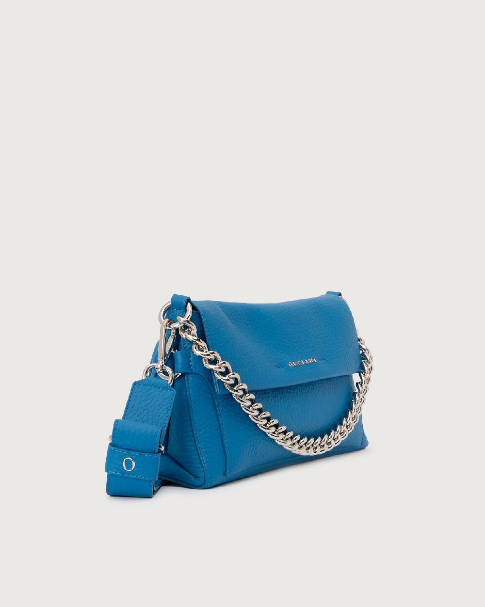 Orciani Borsa a spalla Missy Longuette Soft in pelle con catena e tracolla In Linea