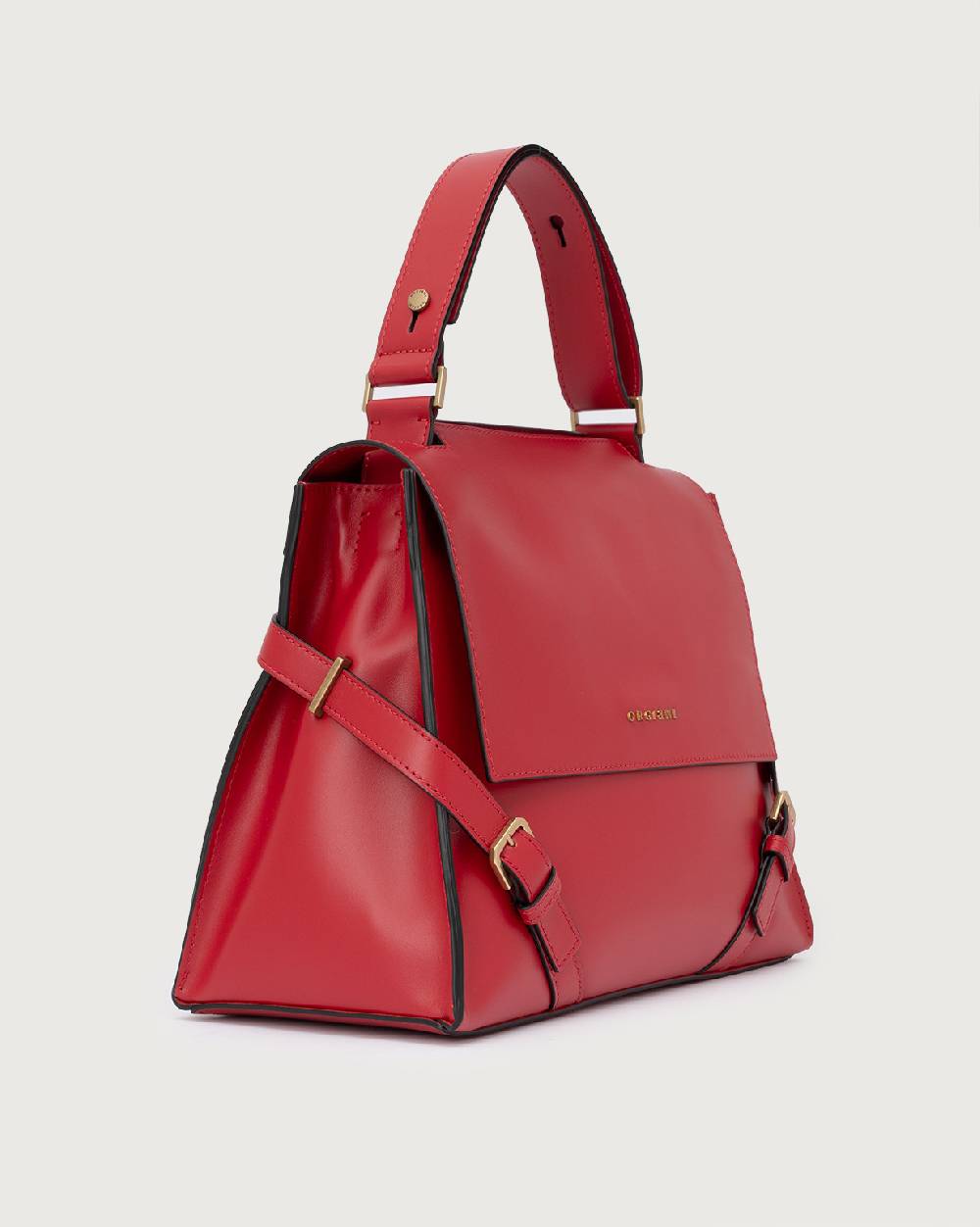 Orciani Borsa Sveva Couture Media a spalla in pelle con tracolla Sottocosto