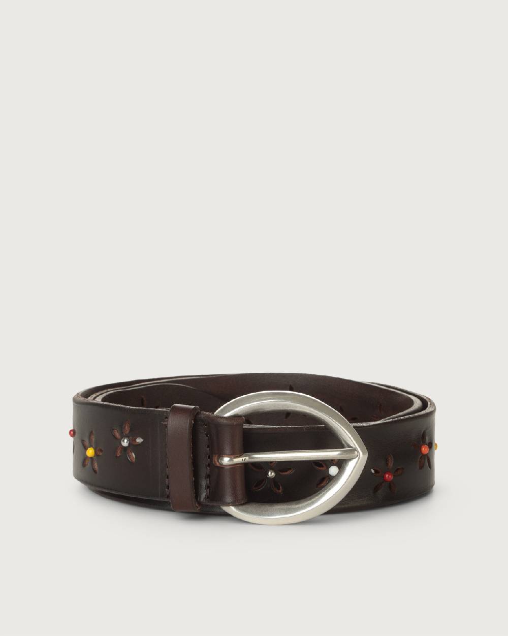 Orciani Cintura Bull Soft B in cuoio con borchie