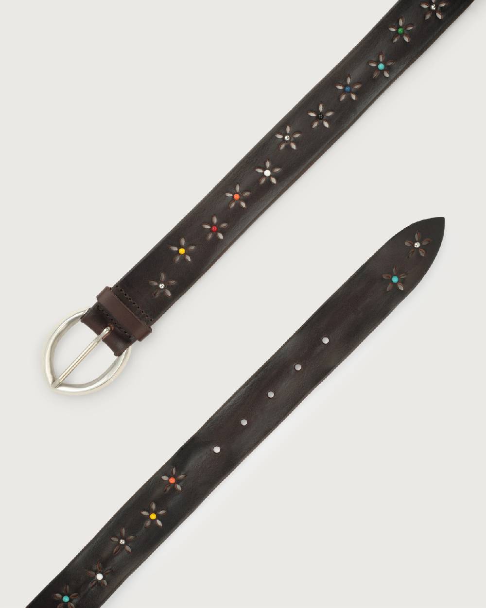 Orciani Cintura Bull Soft B in cuoio con borchie Nuovo