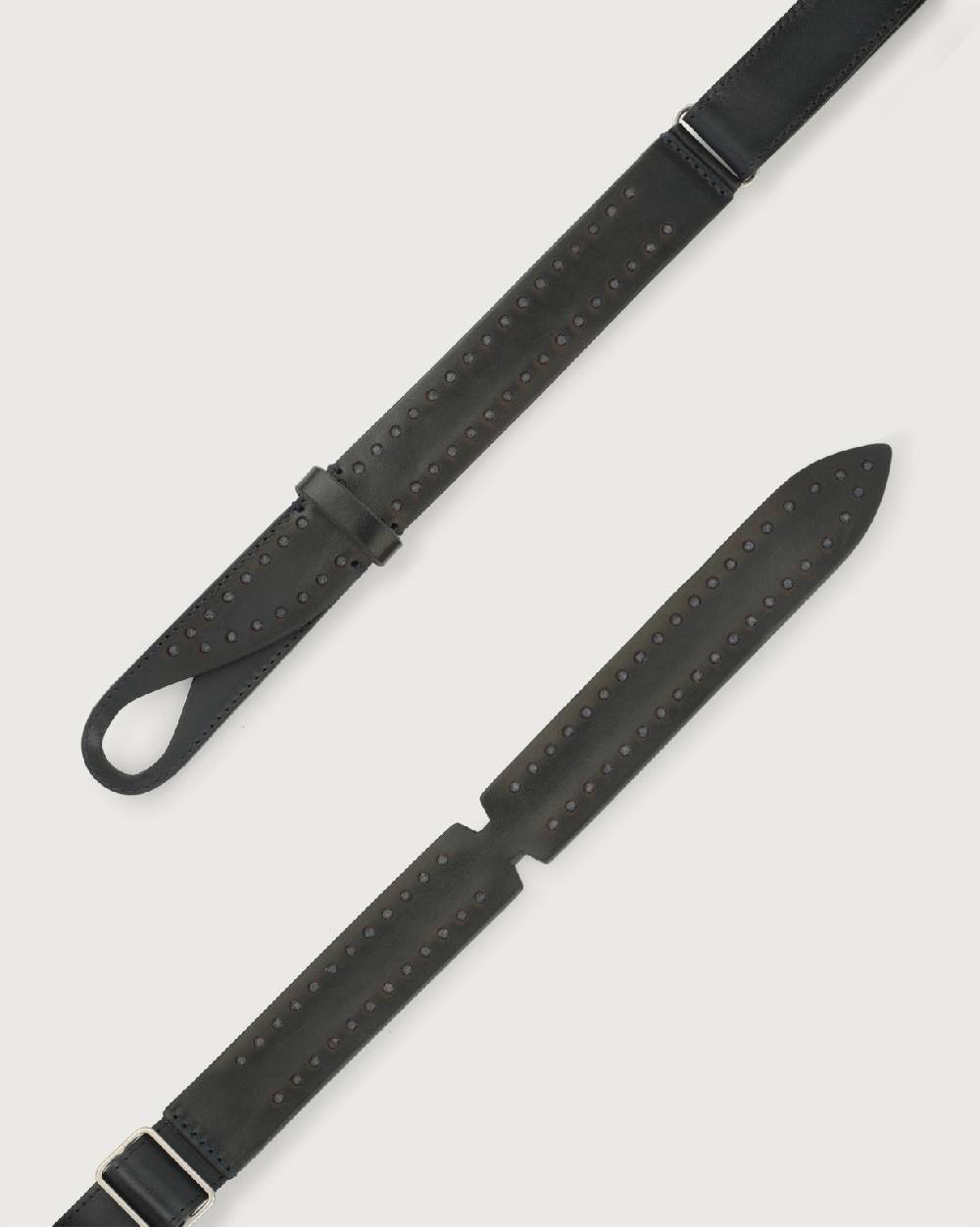 Orciani Cintura Nobuckle Bull in pelle con infilatura Sconto