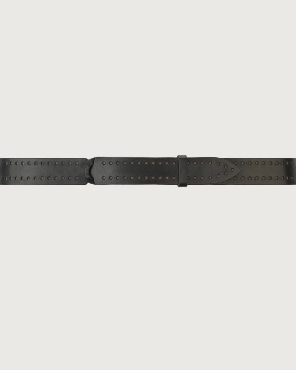 Orciani Cintura Nobuckle Bull in pelle con infilatura Sconto