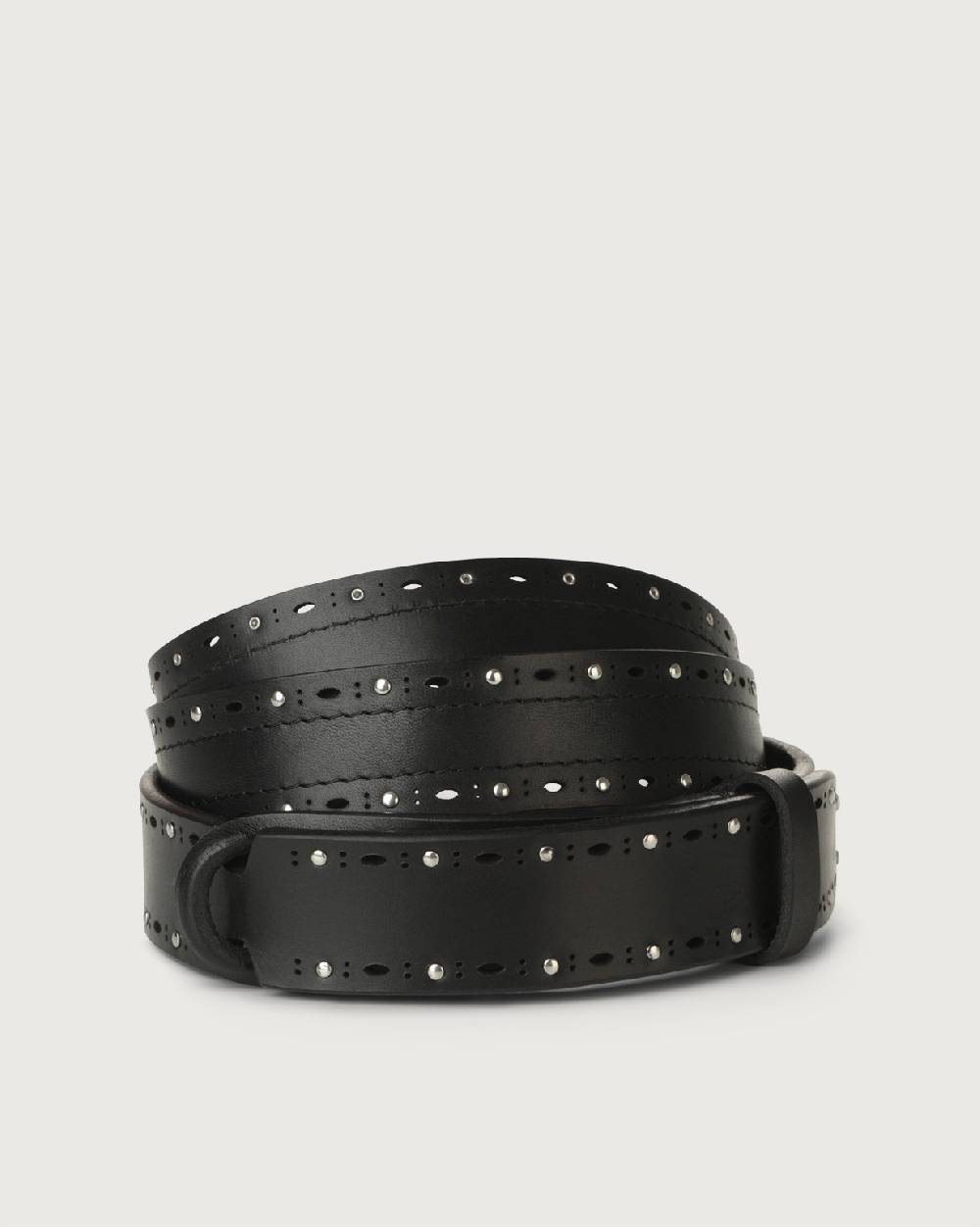Orciani Cintura Nobuckle Bull Soft in cuoio con micro-borchie Economico