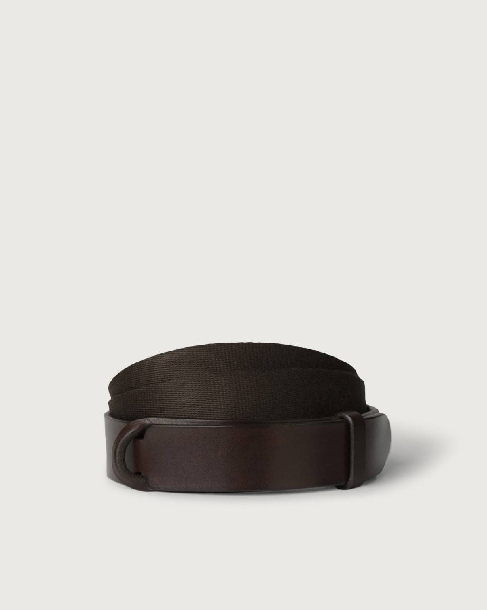 Orciani Cintura Nobuckle Bull in cuoio e tessuto Hotsell