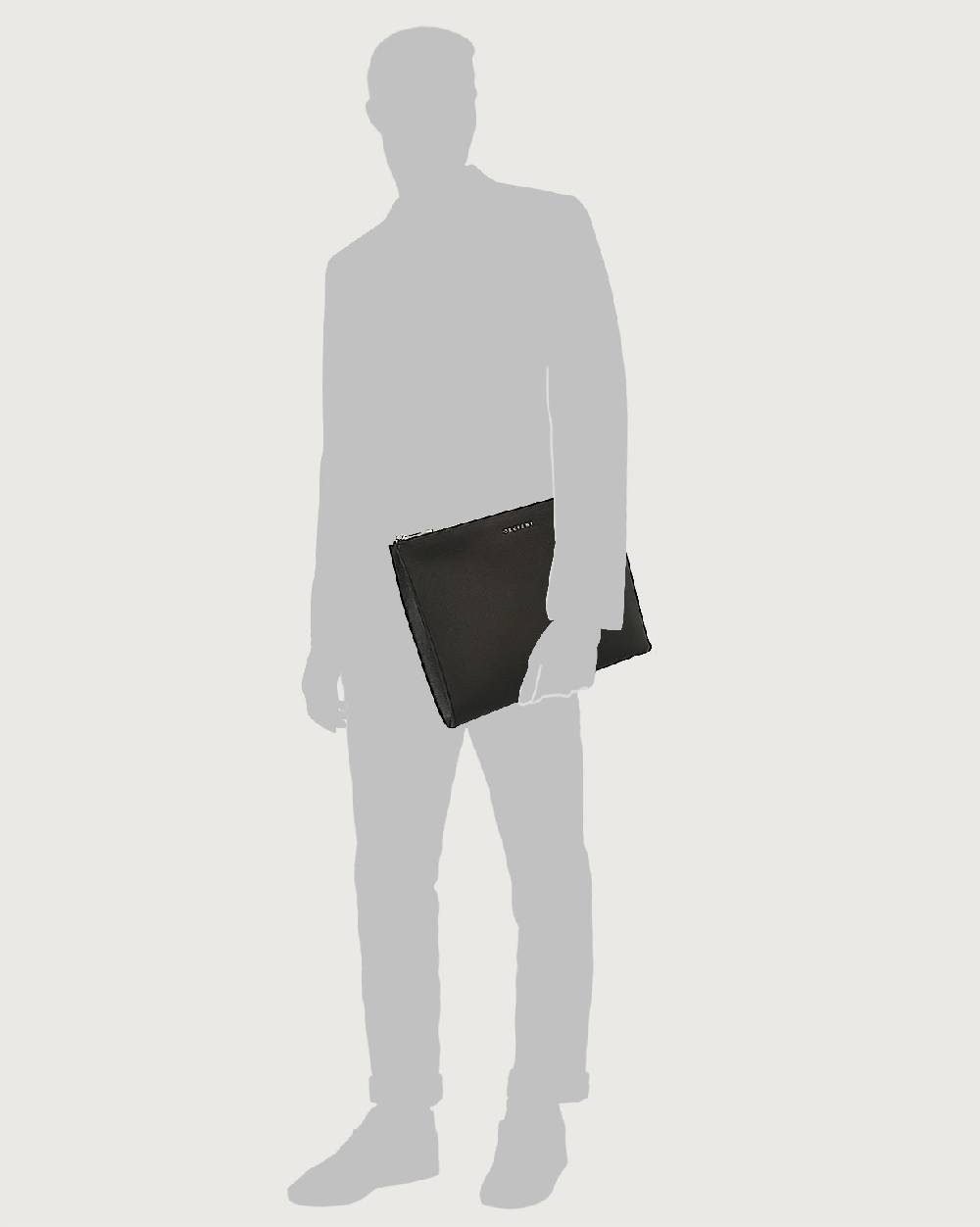 Orciani Pochette slim Timeless in pelle palmellata Convenienza