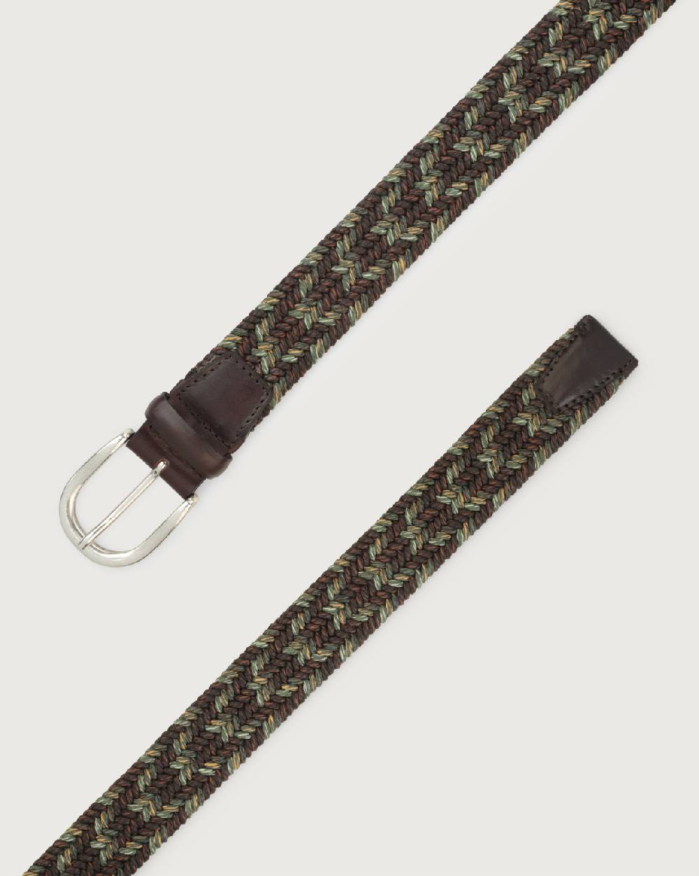 Orciani Cintura elasticizzata Fade Elast in lino e cuoio Vendita