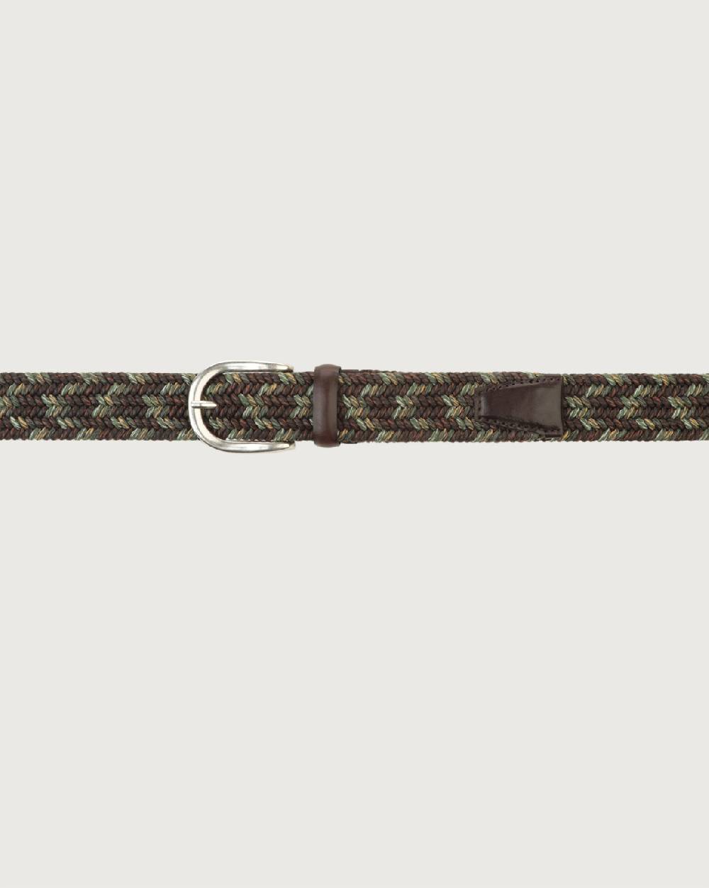 Orciani Cintura elasticizzata Fade Elast in lino e cuoio Vendita