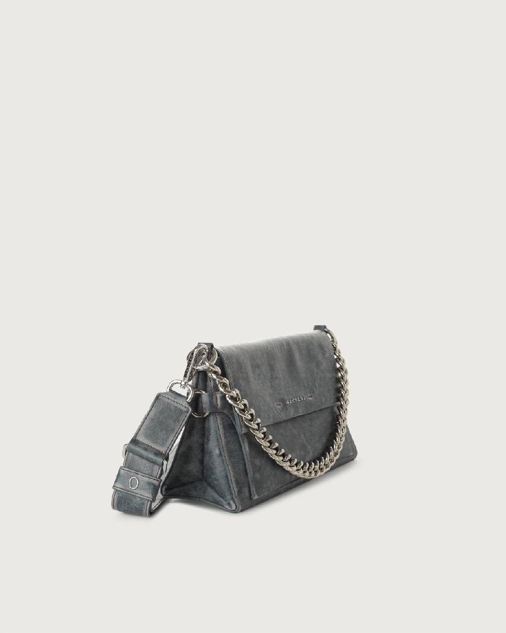 Orciani Borsa a spalla Missy Longuette Delavè in pelle con catena e tracolla Negozio