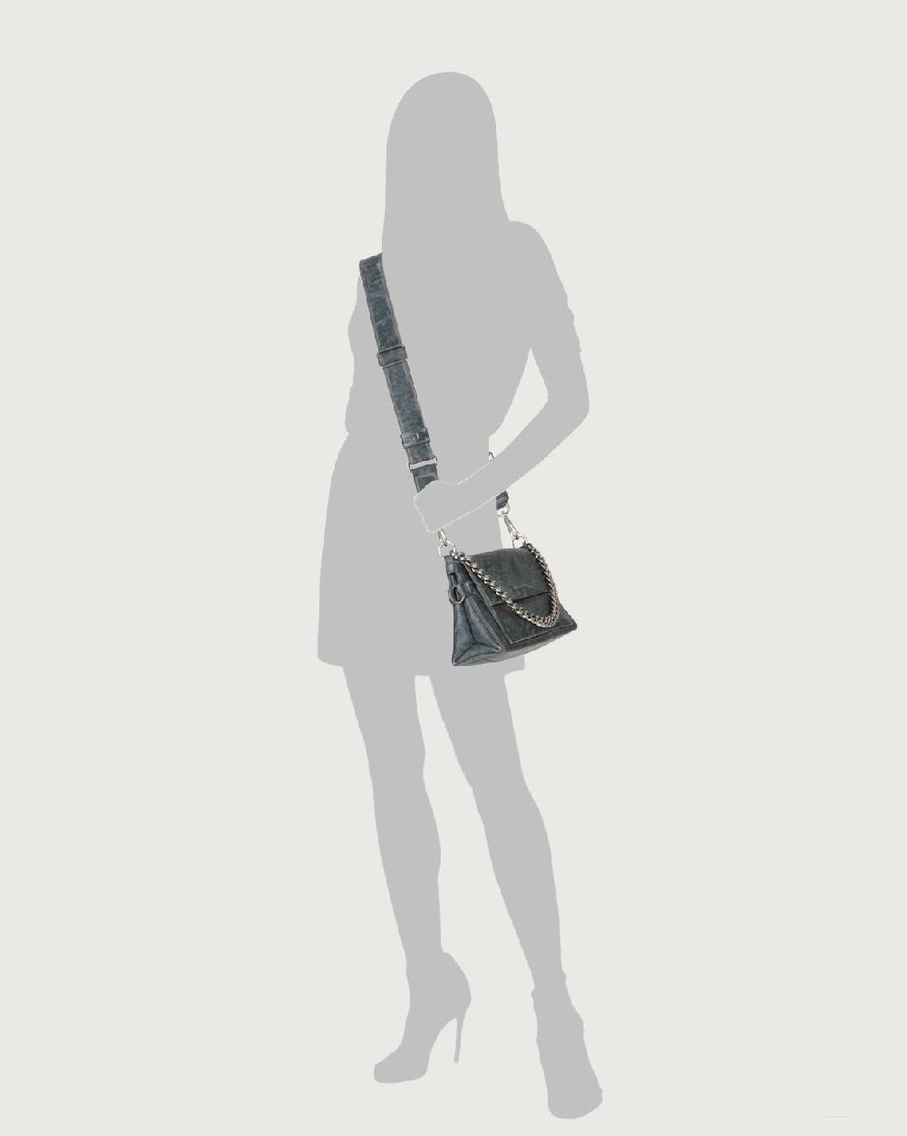 Orciani Borsa a spalla Missy Longuette Delavè in pelle con catena e tracolla Negozio