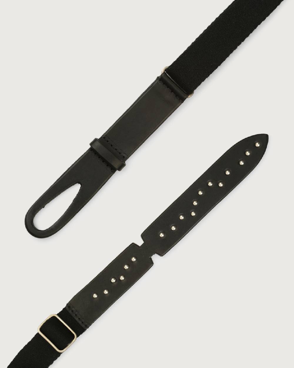 Orciani Cintura Nobuckle Kids Point Metal in cuoio e tessuto 2025