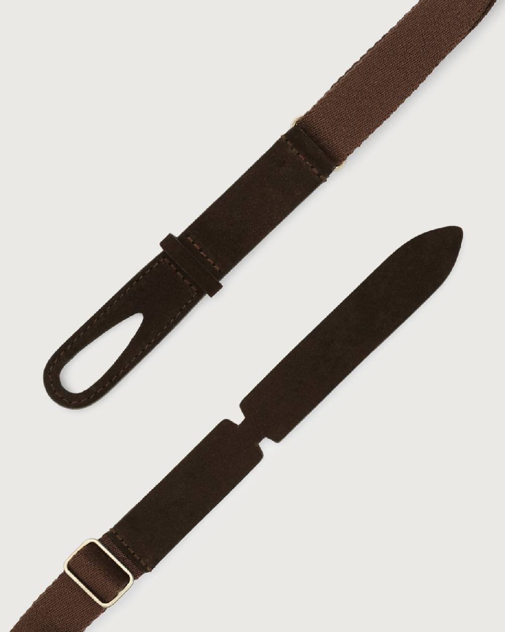 Orciani Cintura Nobuckle Kids Suede in camoscio e tessuto In Linea