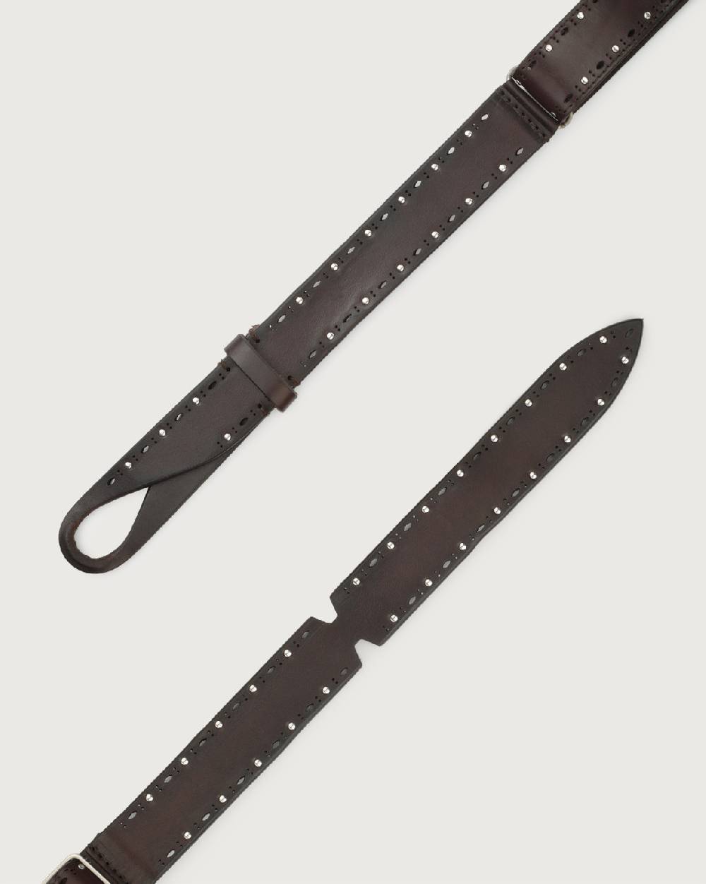 Orciani Cintura Nobuckle Bull Soft in cuoio con micro-borchie Pezzi Unici