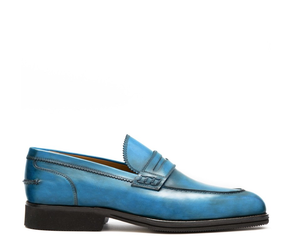 Pakerson MOCASSINO LUCCA PELLE AZZURRO BAY