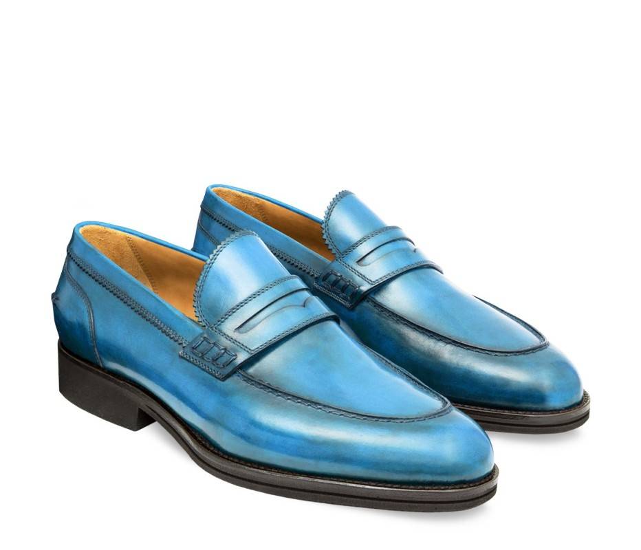 Pakerson MOCASSINO LUCCA PELLE AZZURRO BAY Promozione Limitata