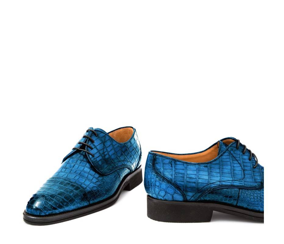 Pakerson DERBY FIRENZE ALLIGATORE AZZURRO BAY Affare Del Giorno
