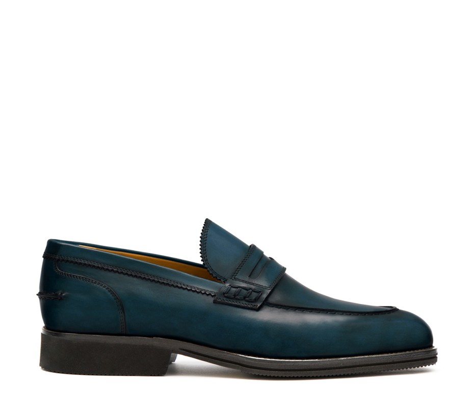Pakerson MOCASSINO LUCCA PELLE BLU ISLAND