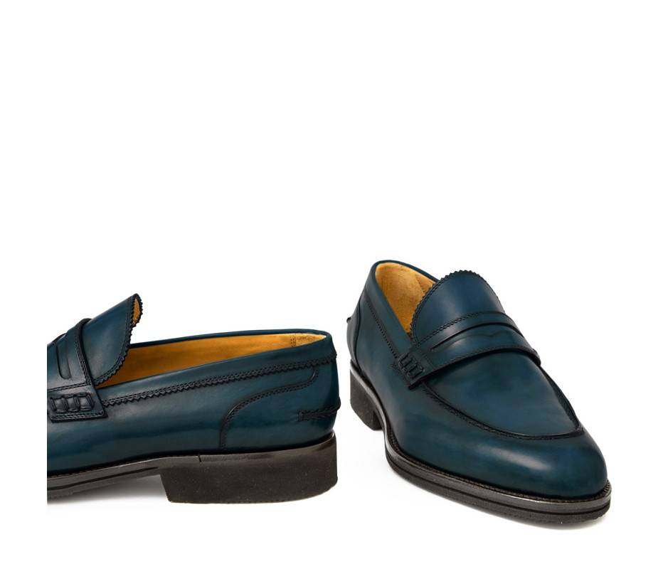 Pakerson MOCASSINO LUCCA PELLE BLU ISLAND Prezzo Ridotto
