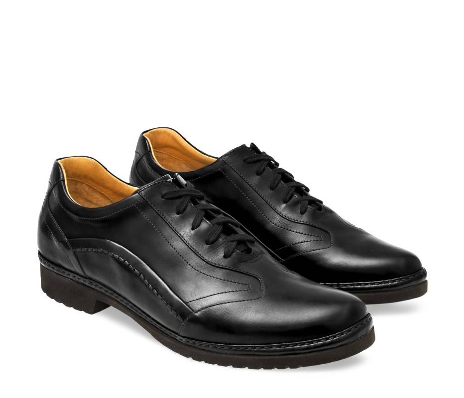 Pakerson DERBY PIENZA PELLE NERA Vendita Calda