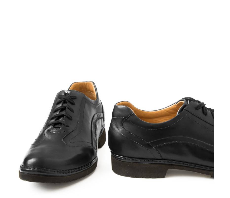Pakerson DERBY PIENZA PELLE NERA Vendita Calda