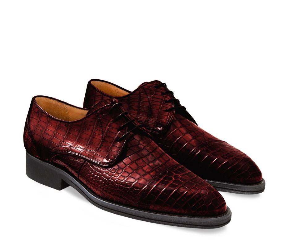 Pakerson DERBY FIRENZE ALLIGATORE BORDEAUX VINO Saldi Di Fabbrica