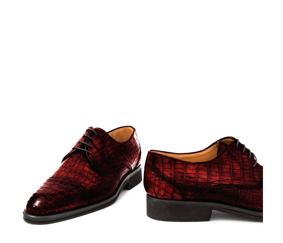 Pakerson DERBY FIRENZE ALLIGATORE BORDEAUX VINO Saldi Di Fabbrica