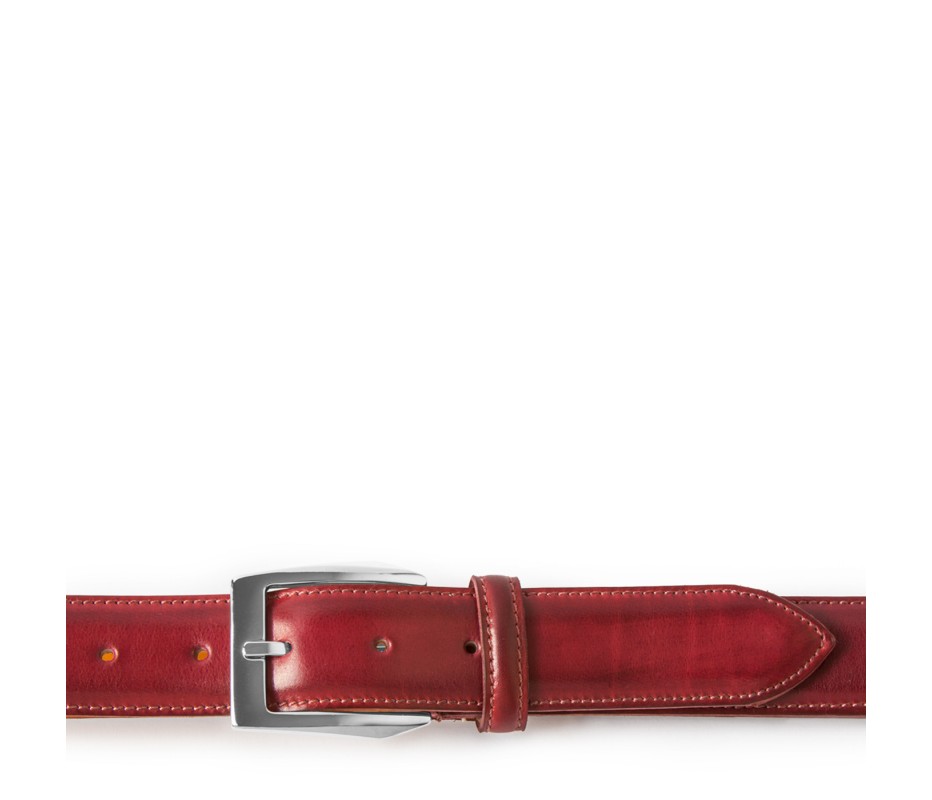 Pakerson FIBBIA CALCI PELLE ROSSO BORDEAUX Italy