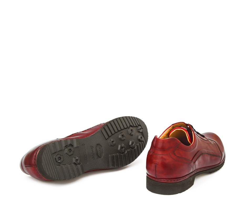 Pakerson DERBY PIENZA PELLE ROSSO BORDEAUX In Linea
