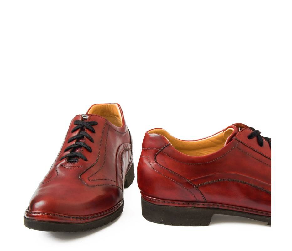Pakerson DERBY PIENZA PELLE ROSSO BORDEAUX In Linea