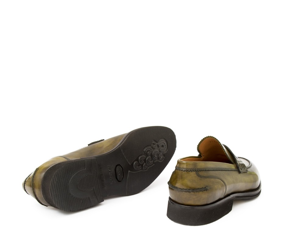 Pakerson MOCASSINO LUCCA PELLE VERDE OLIVA Vendita