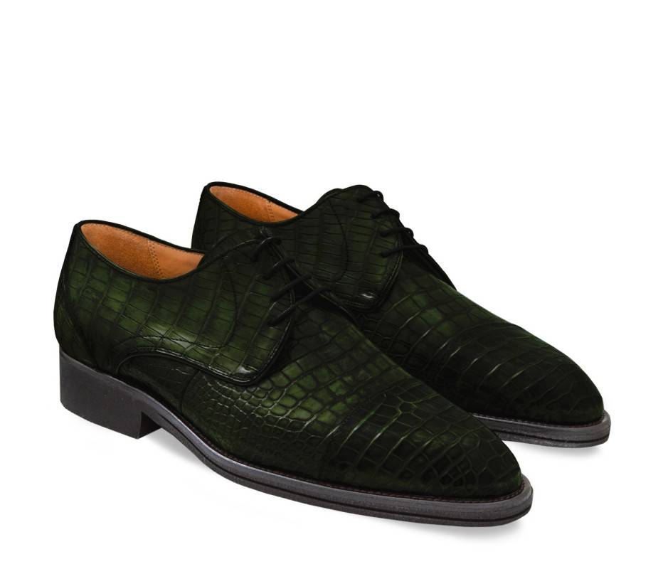 Pakerson DERBY FIRENZE ALLIGATORE VERDE TARTARUGA Pezzi Unici
