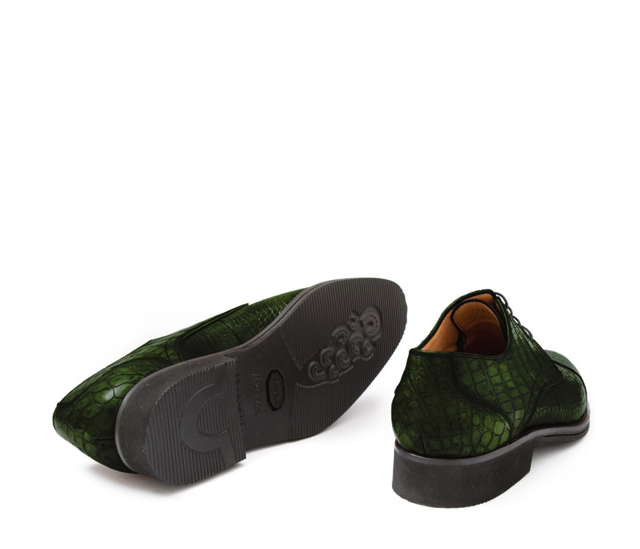 Pakerson DERBY FIRENZE ALLIGATORE VERDE TARTARUGA Pezzi Unici