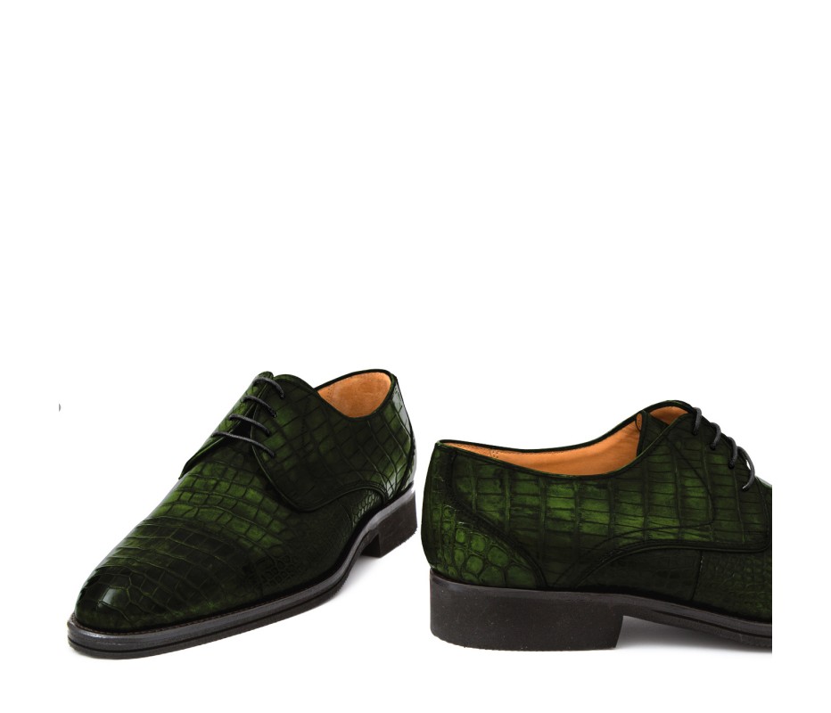 Pakerson DERBY FIRENZE ALLIGATORE VERDE TARTARUGA Pezzi Unici